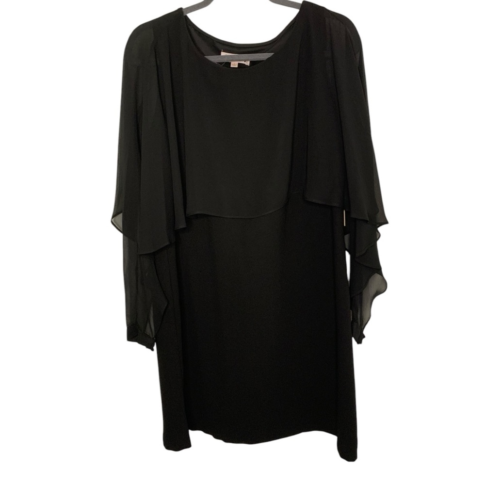 NWT Nanette Lepore Black Rich Romantics Sheer Shawl Cocktail Dress Size 10